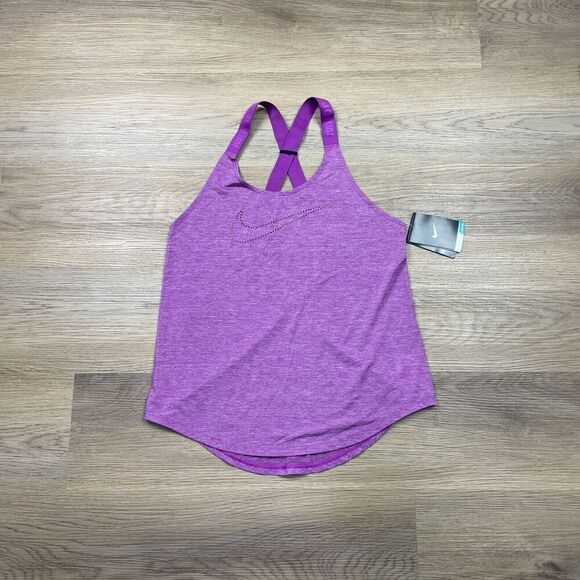 Nike Tank Top Womens Small Purple Gym Active Training Lightweight Logo - Picture 1 of 7